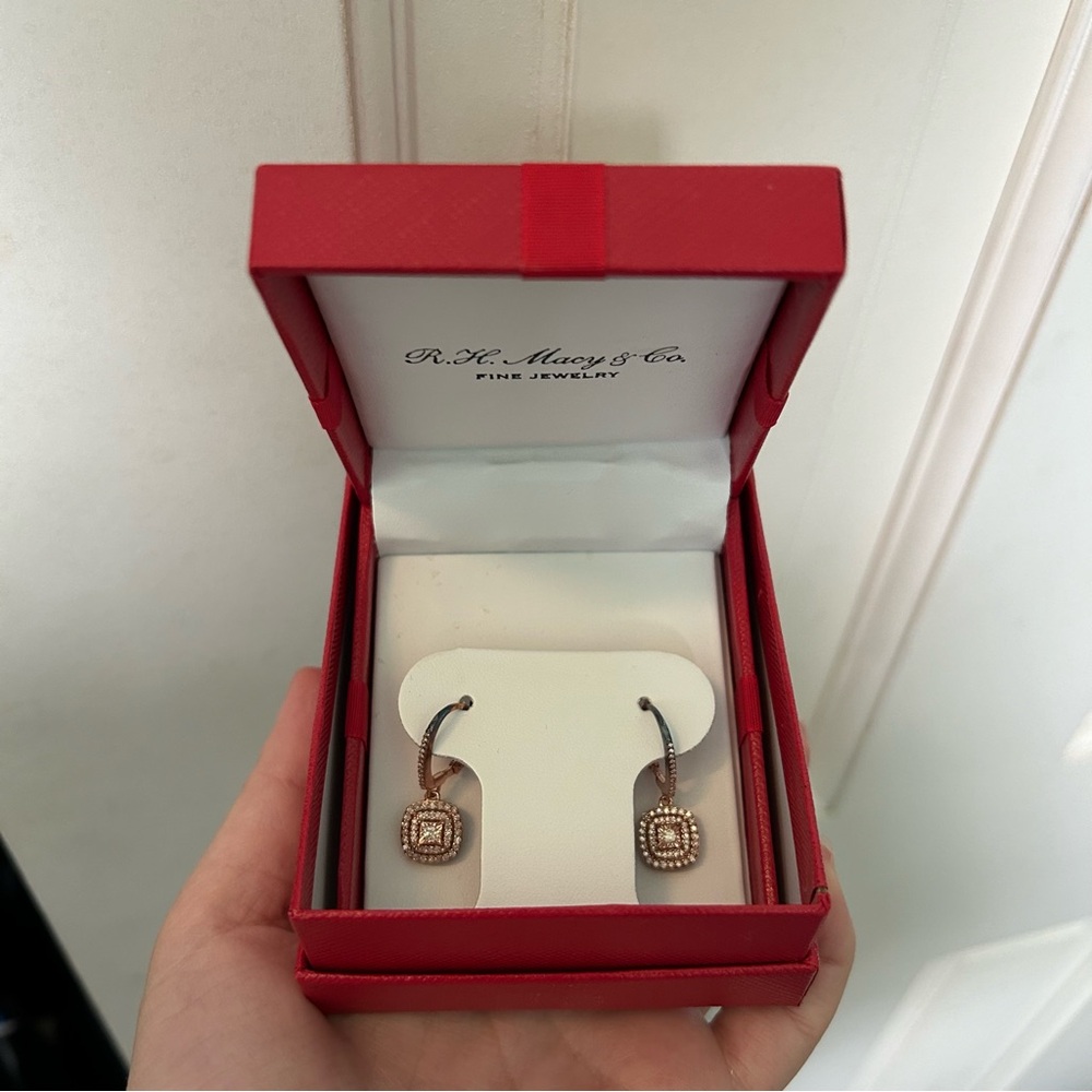 R.H. Macy & Co Fine Jewelry Rose Gold Diamond Earrings